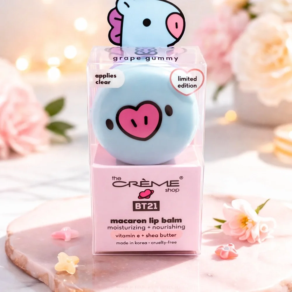 The Crème Shop x BT21 Mang Macaron Lip Balm Grape Gummy Limited Edition